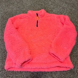 Gap Kids Bright Coral Fleece Quarter Zip, Size XL (12)